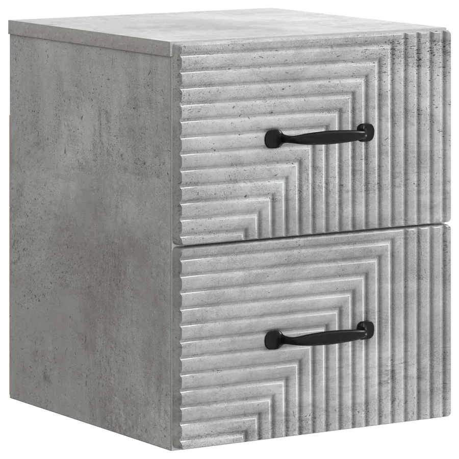 Cabinet de chevet mural Gris béton 34,5 x 33 x 40 cm - 2