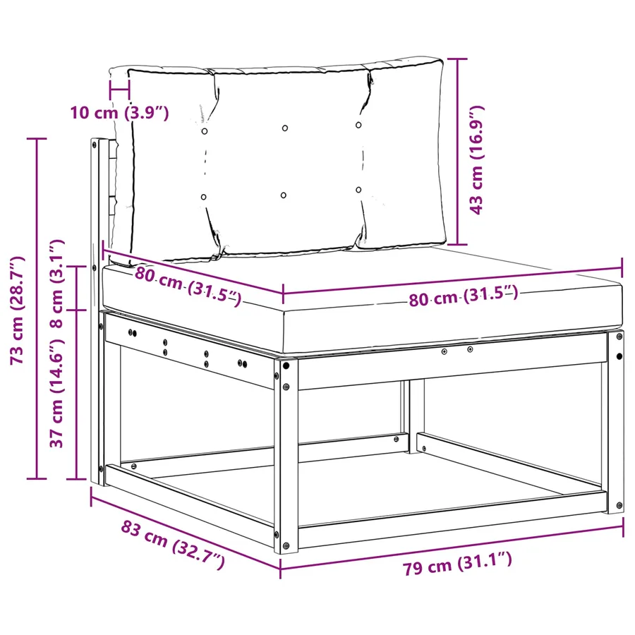 Sofa de milieu extérieur Polyester Blanc - 7