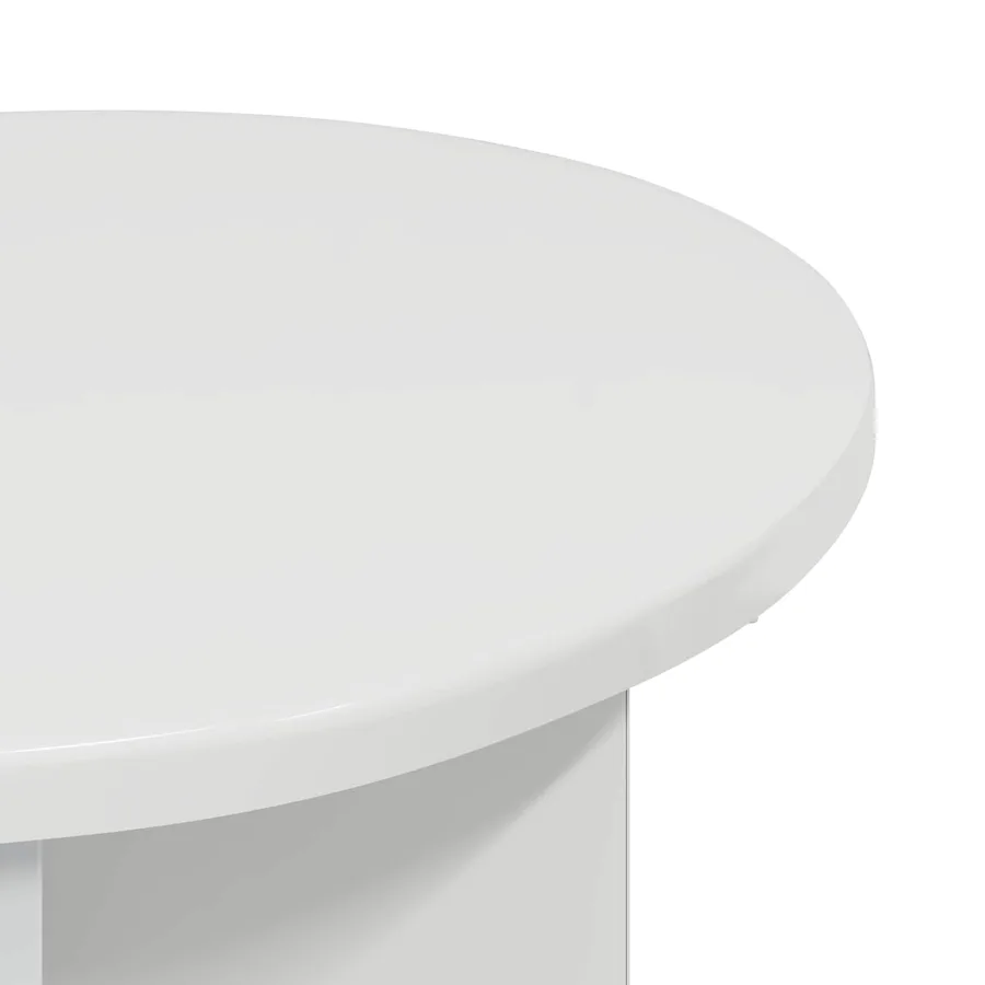 Table d'appoint avec stockage 2 pcs Blanc brillant Ø 39 x 38 cm - 6