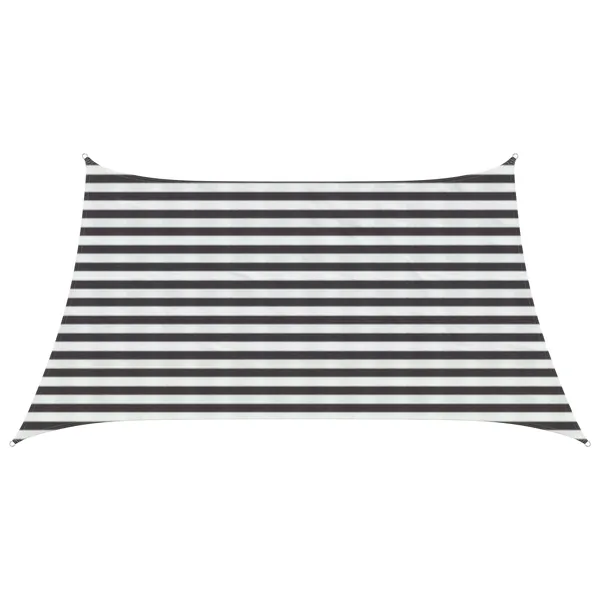 Voile d'ombre Anthracite et blanc 3 / 4 x 2 m HDPE