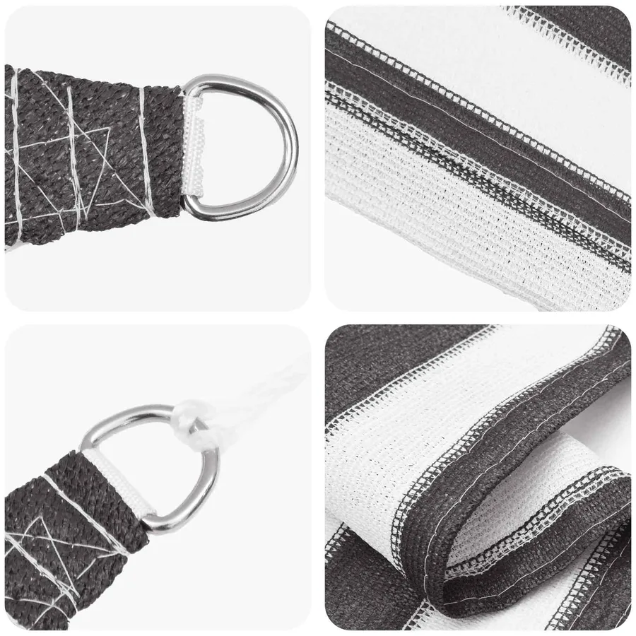 Voile d'ombre Anthracite et blanc 3 / 4 x 2 m HDPE - 2