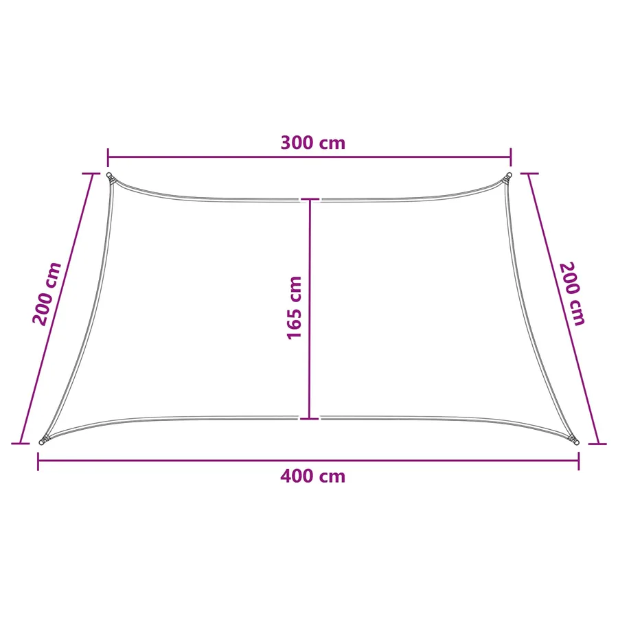 Voile d'ombre Jaune et blanc 3 / 4 x 2 m HDPE - 8