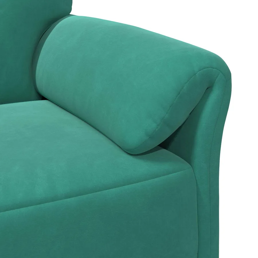 Sofa 3 places Turquoise 198 x 83 x 95 cm Velours - 6