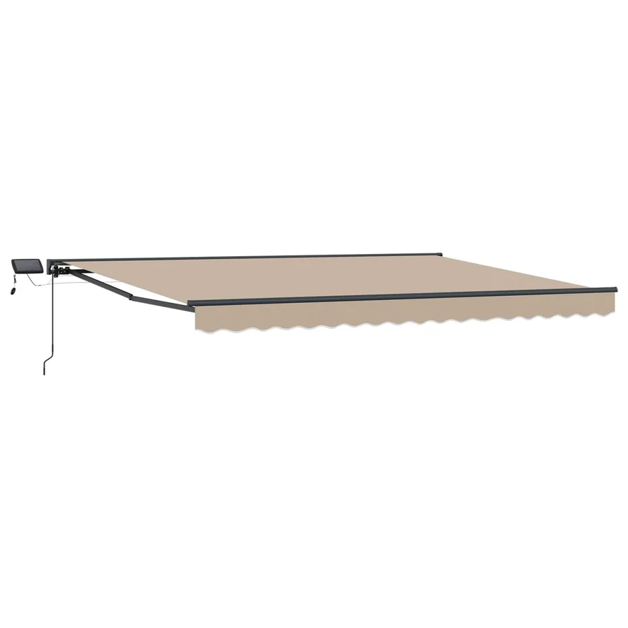 Cadre de store manuel avec LEDs Beige et Anthracite 4 × 3 m - 2