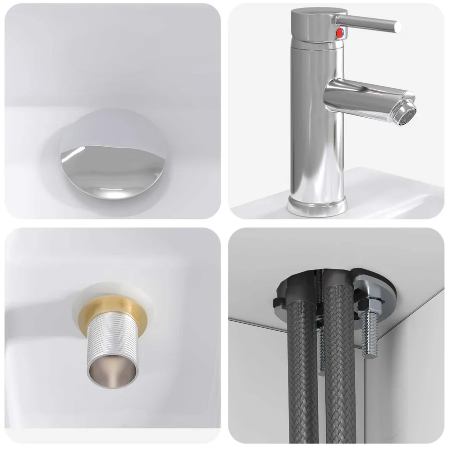 Vanité de lavabo mural Blanc 49,5 x 41 x 62,5 cm - 7