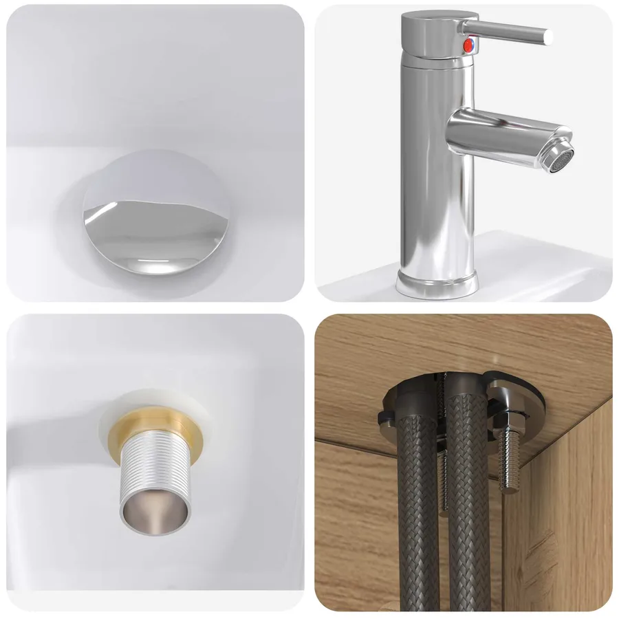 Ensemble de mobilier de salle de bain 4 pc Chêne artisanal - 8