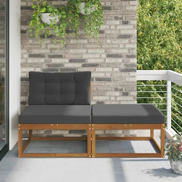 Unité de canapé sectionnel avec coussin 2 Pièce Naturel