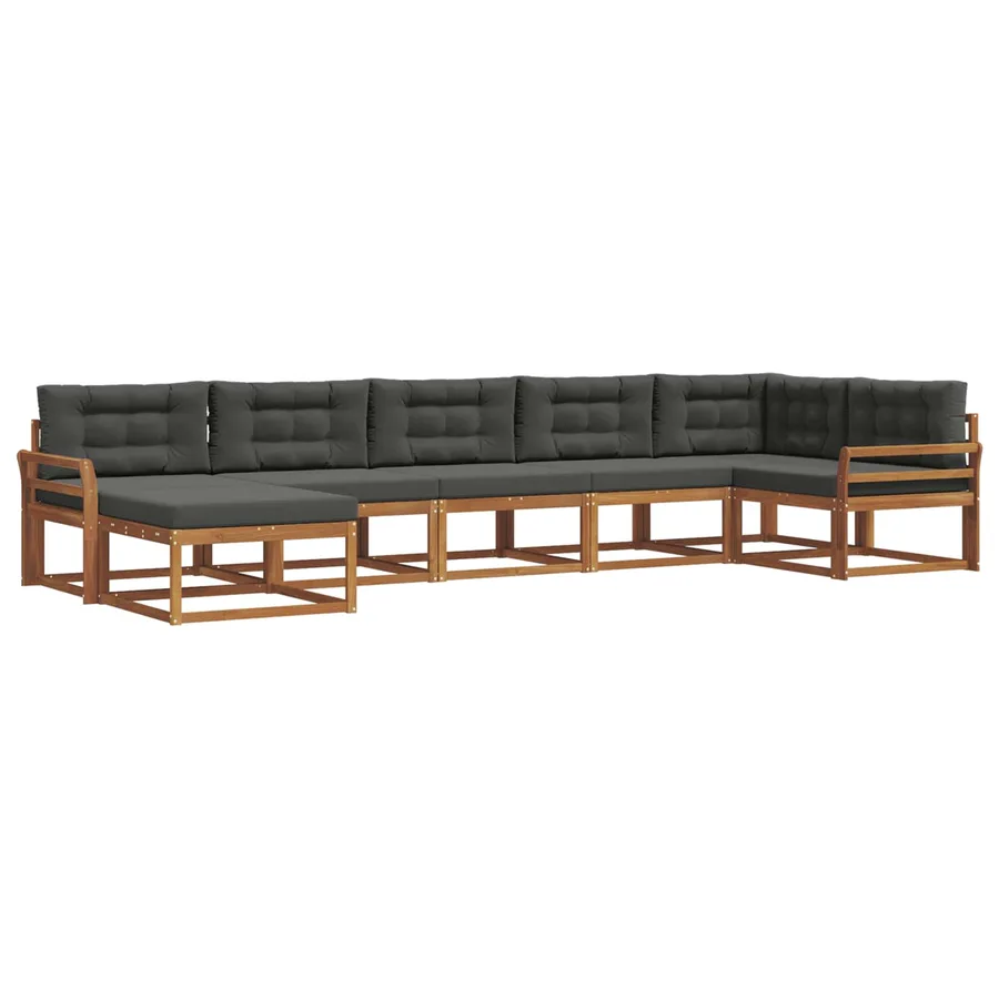 Ensemble de canapés d'extérieur 7 pcs Naturel et Anthracite - 2