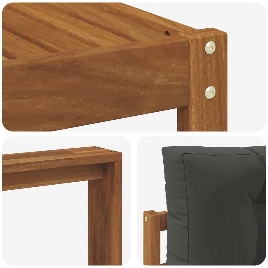 Ensemble de canapés d'extérieur 5 pcs Naturel et Anthracite - 7
