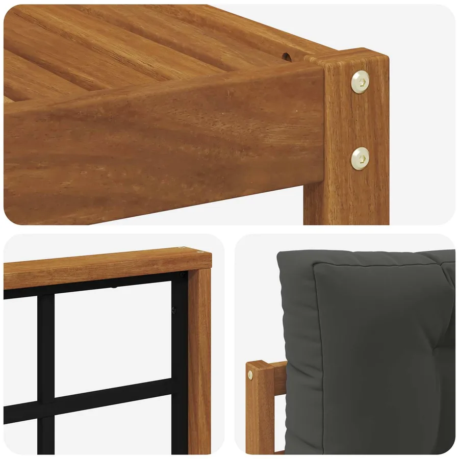 Ensemble de canapés d'extérieur 7 pcs Naturel et Anthracite - 7