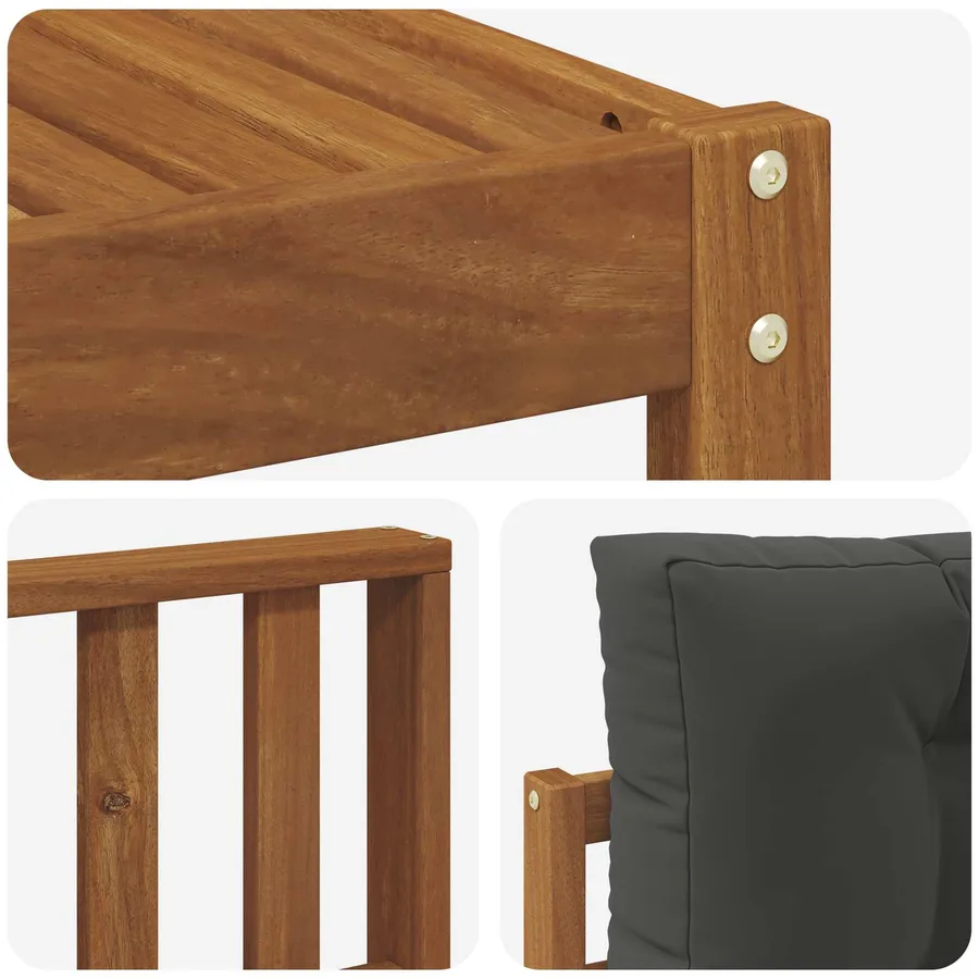 Ensemble de canapés d'extérieur 9 pcs Naturel et Anthracite - 7