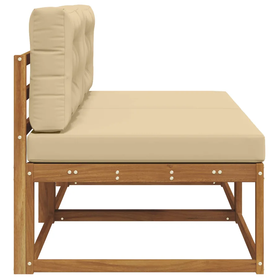 Sofa de milieu extérieur avec coussin 2 Pièce Naturel - 4