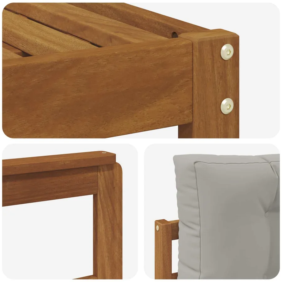 Ensemble de canapés d'extérieur 6 pcs Gris Naturel et Clair - 6