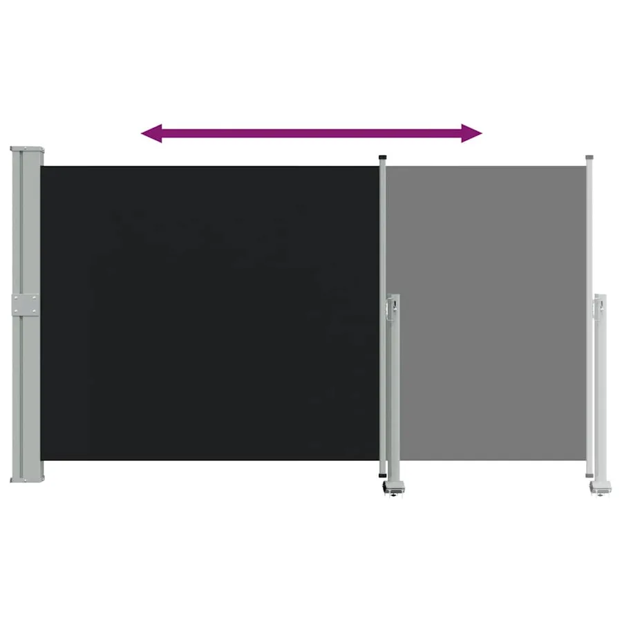 Auvent latéral rétractable de patio 140 x 300 cm Noir - 9