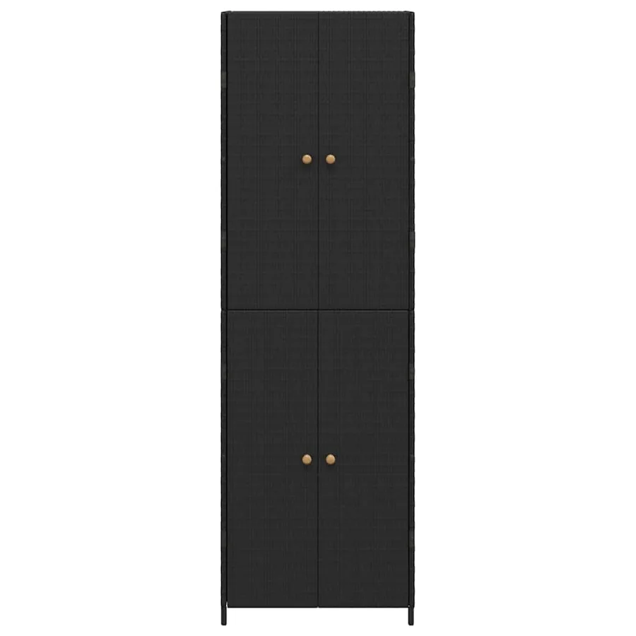 Armoire de rangement de jardin Noir 59x40x180 cm Résine tressée - 5