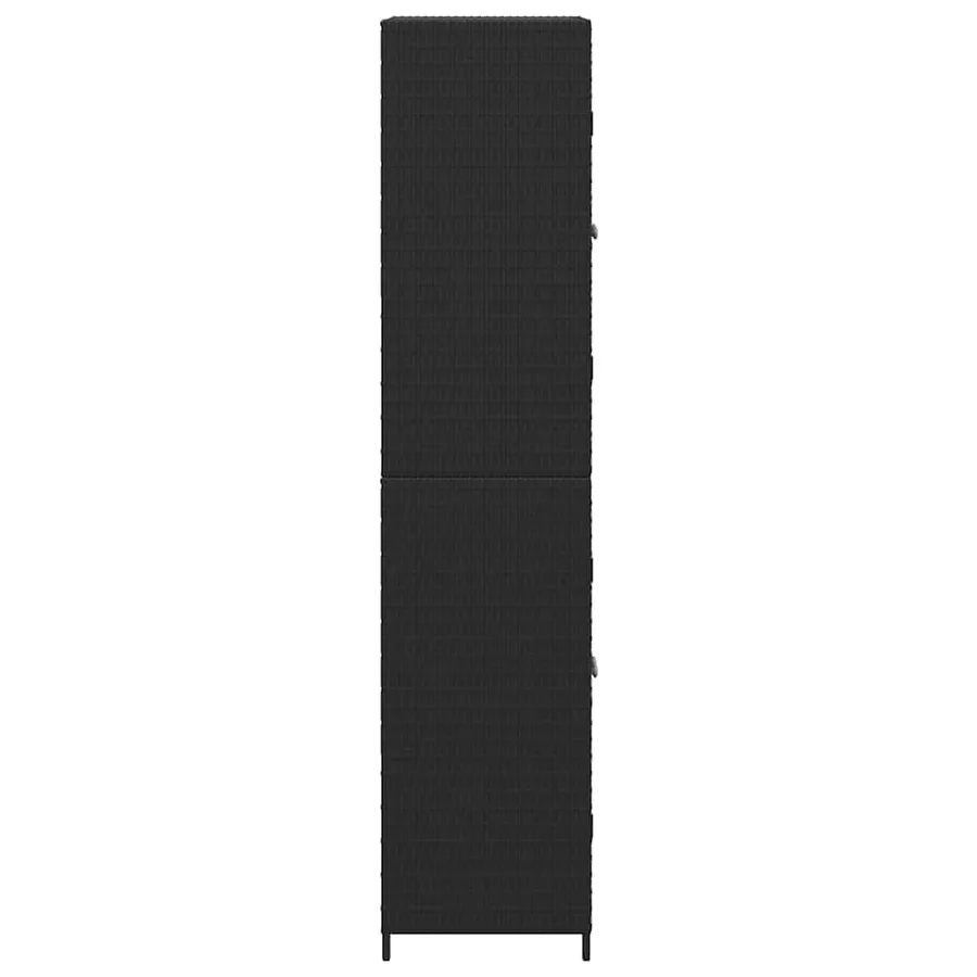 Armoire de rangement de jardin Noir 59x40x180 cm Résine tressée - 7