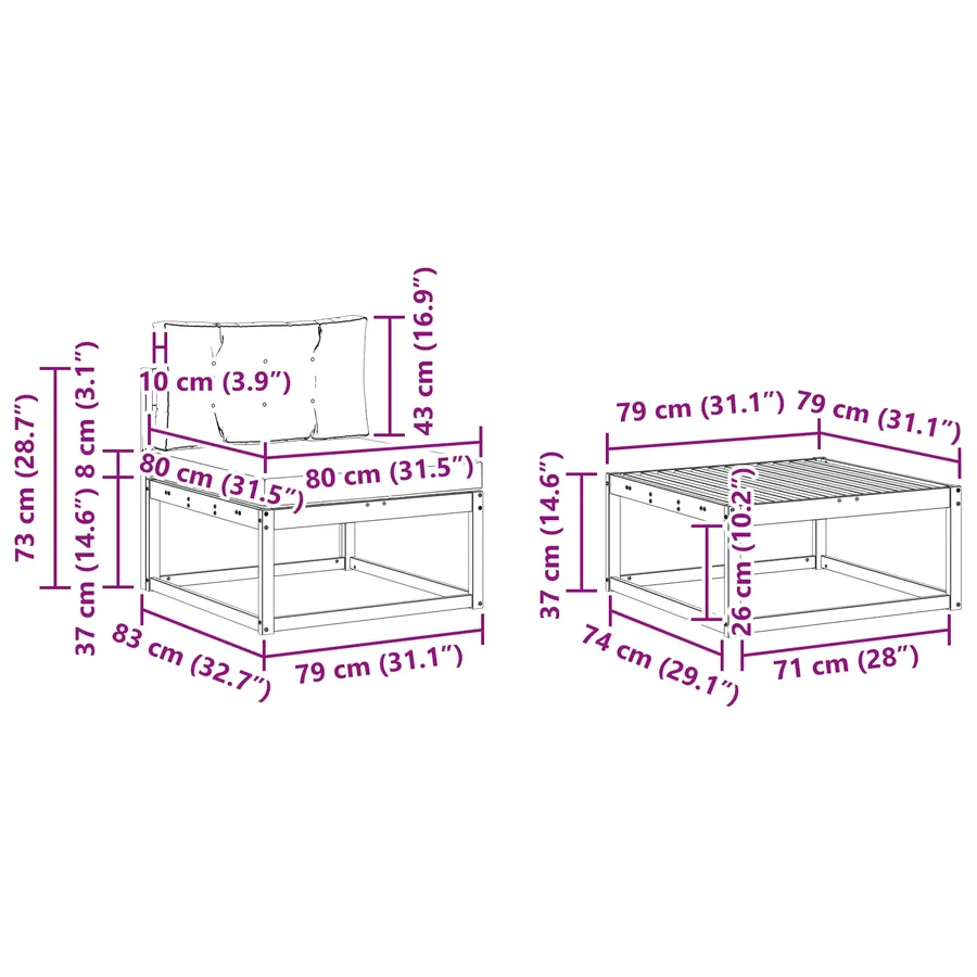 Ensemble de canapés d'extérieur 5 pcs Gris Naturel et Clair - 10