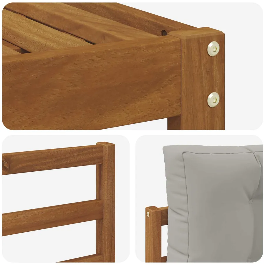 Ensemble de canapés d'extérieur 5 pcs Gris Naturel et Clair - 6