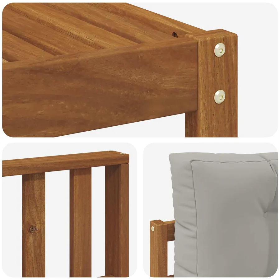 Ensemble de canapés d'extérieur 6 pcs Naturel et gris clair - 7