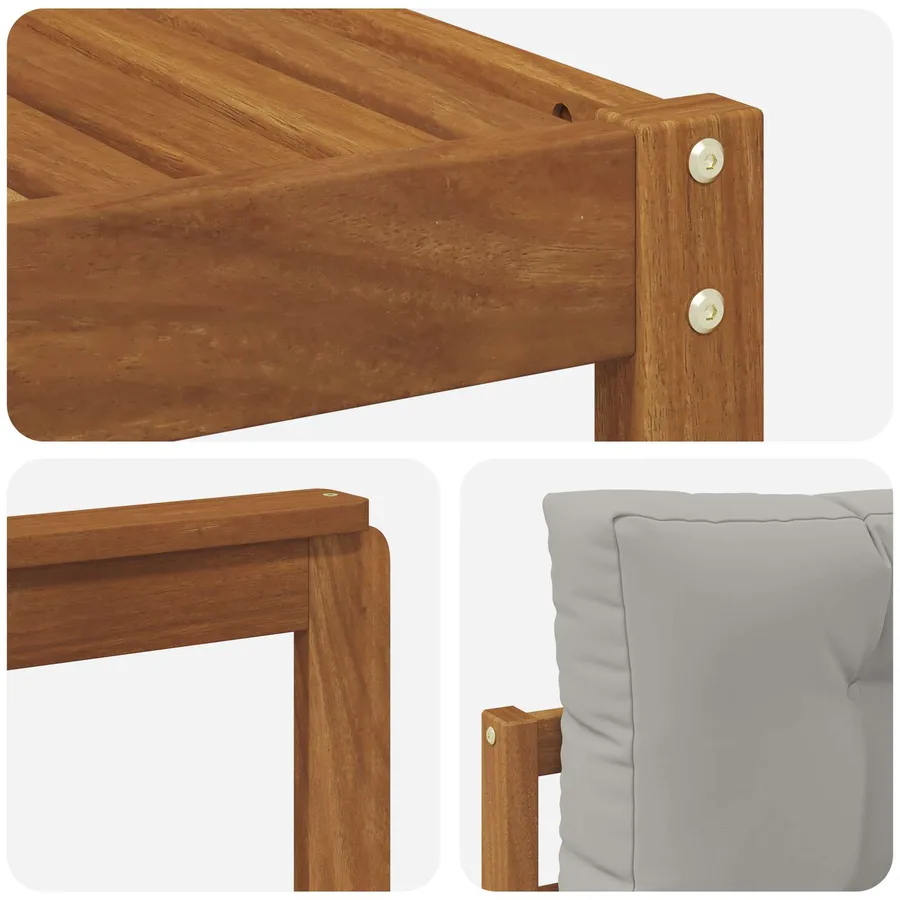 Ensemble de canapés d'extérieur 8 pcs Gris Naturel et Clair - 7