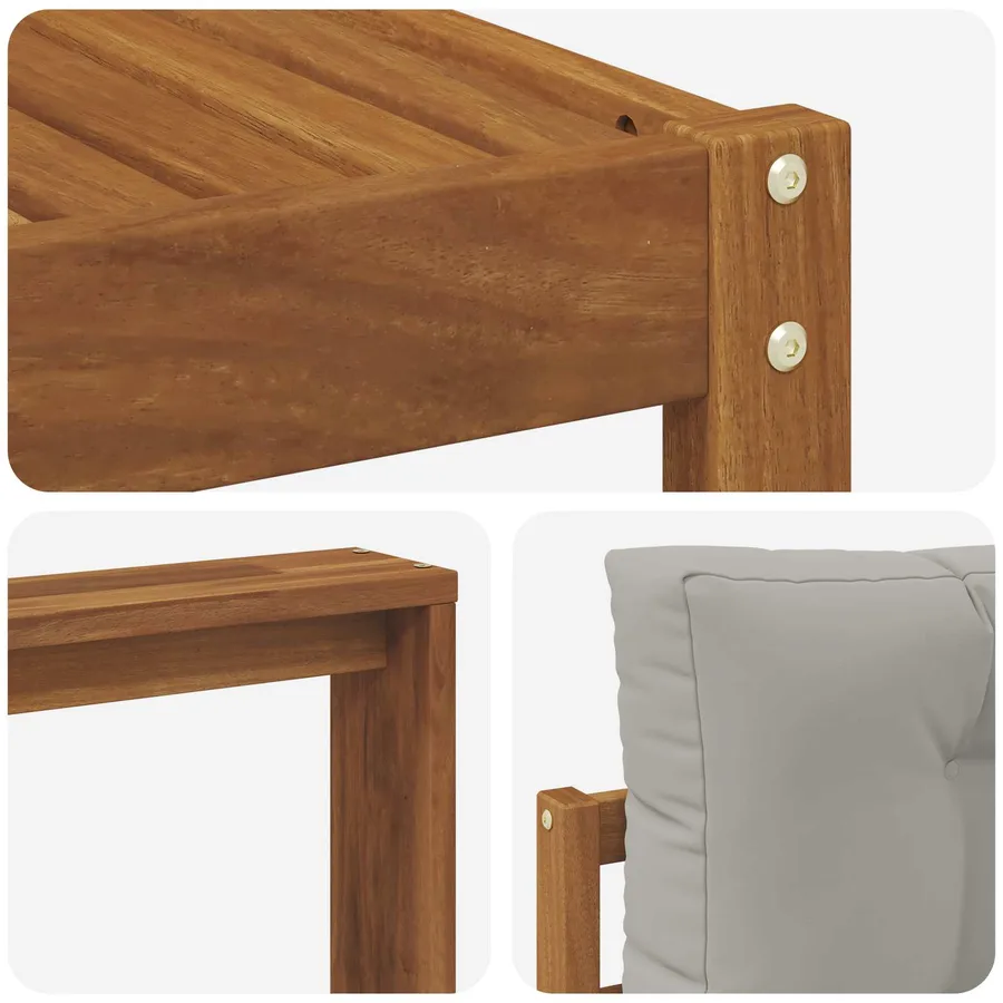 Ensemble de canapés d'extérieur 7 pcs Gris Naturel et Clair - 7
