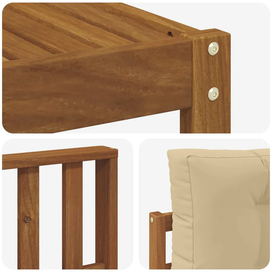 Ensemble de canapés d'extérieur 5 pcs Naturel et Beige - 5