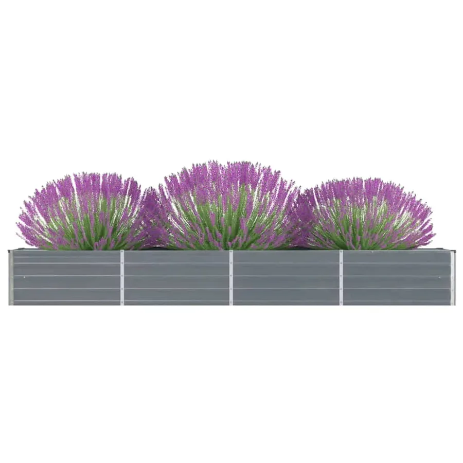 Lit surélevé de jardin Acier galvanisé 320x40x45 cm Gris - 2