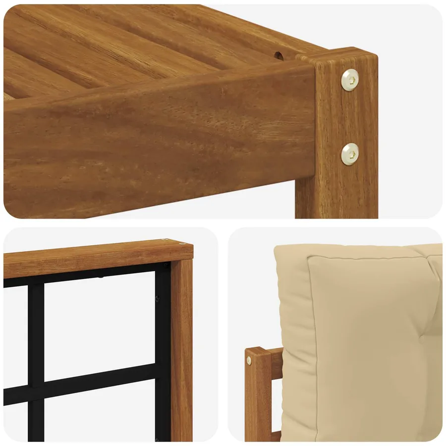 Ensemble de canapés d'extérieur 8 pcs Naturel et Beige - 6