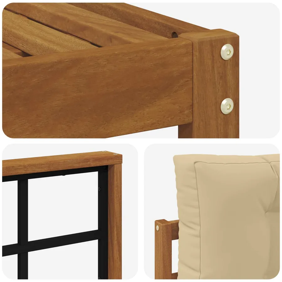 Ensemble de canapés d'extérieur 5 pcs Naturel et Beige - 6