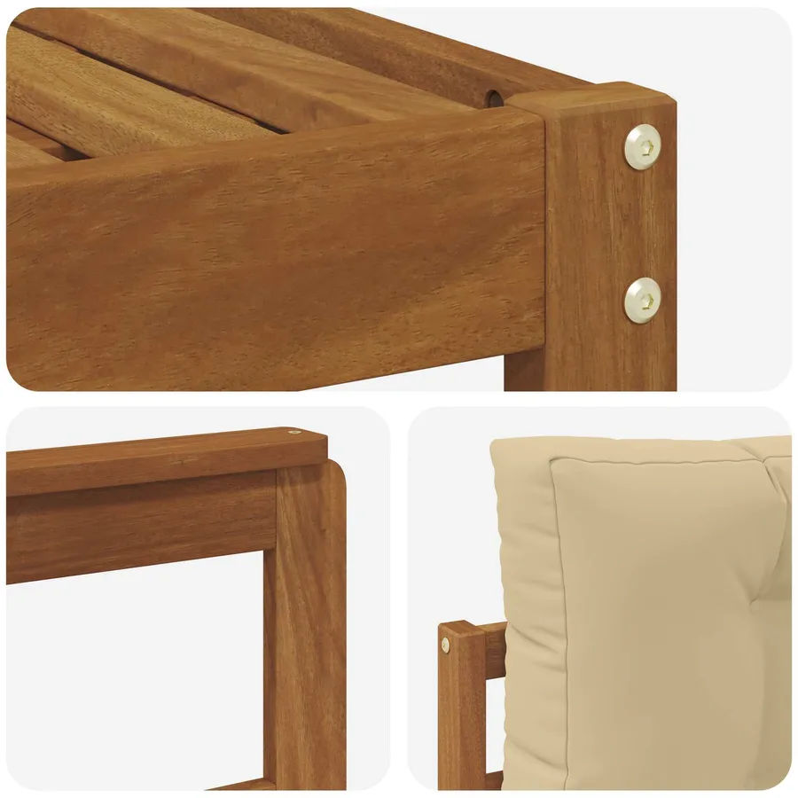Ensemble de canapés d'extérieur 7 pcs Naturel et Beige - 6
