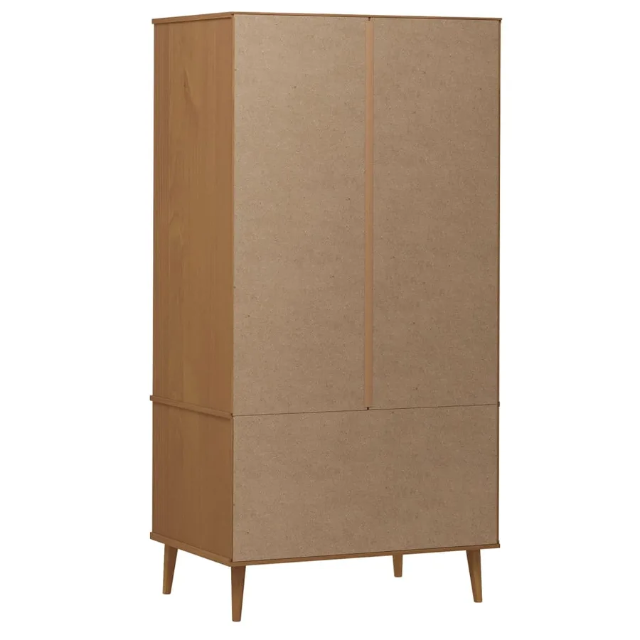 Garde-robe MOLDE Marron 90x55x175 cm Bois massif de pin - 7