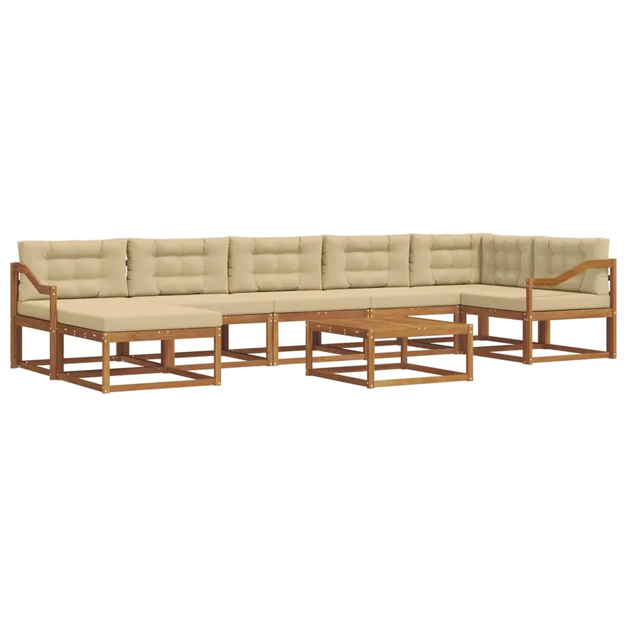 Ensemble de canapés d'extérieur 8 pcs Naturel et Beige - 2