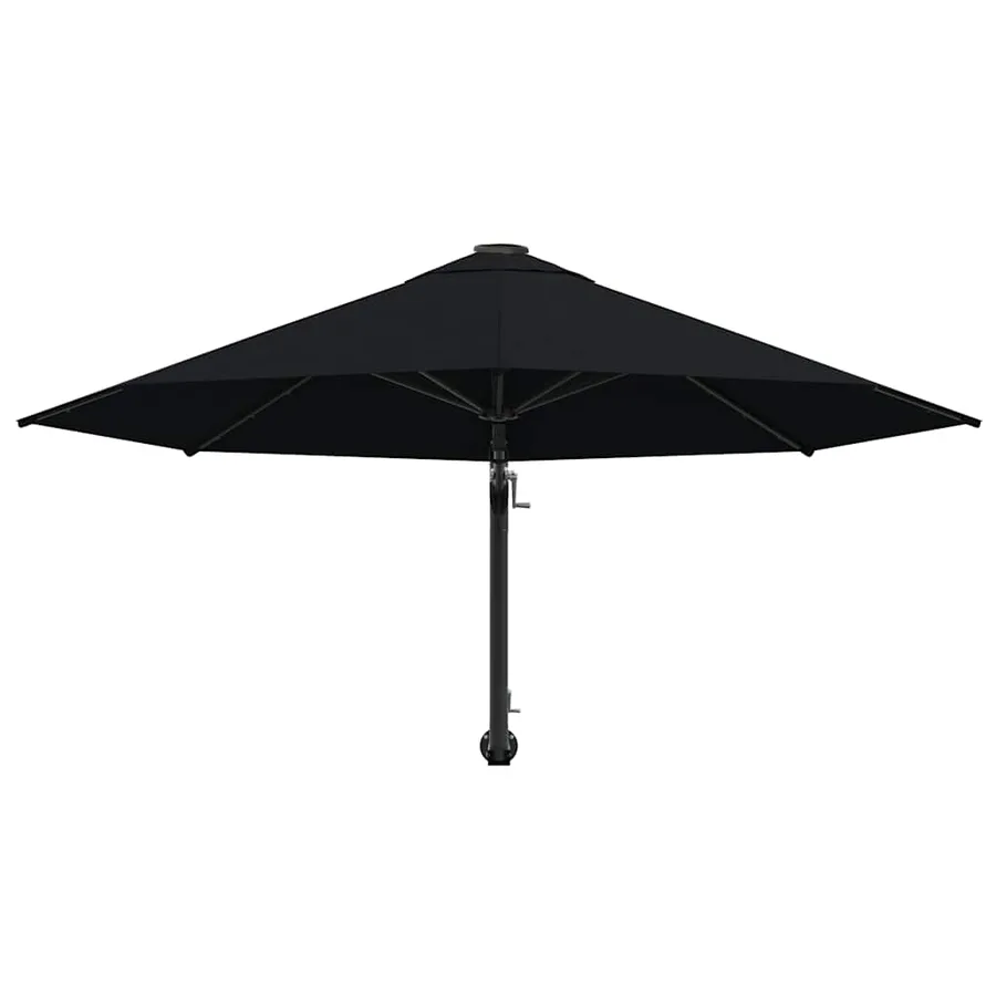 Parasol mural avec mât en métal 300 cm Noir - 4