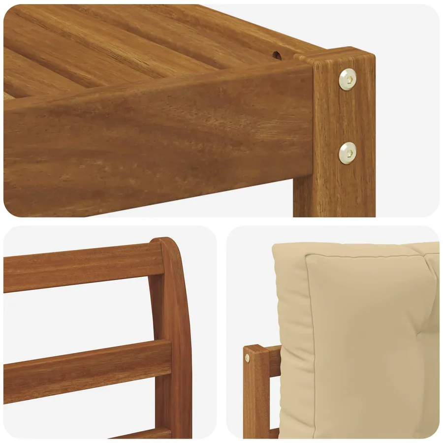 Ensemble de canapés d'extérieur 5 pcs Naturel et Beige - 5