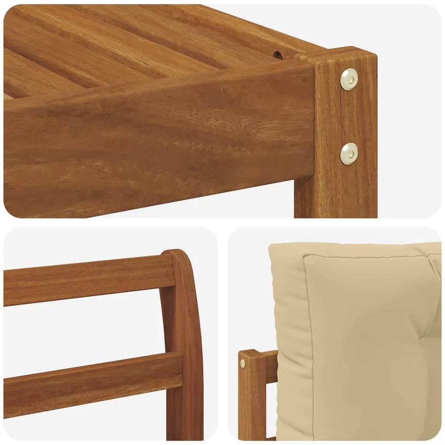 Ensemble de canapés d'extérieur 6 pcs Naturel et Beige - 7