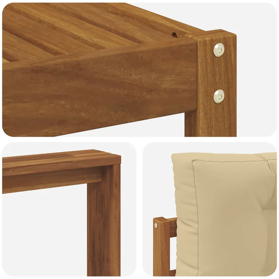 Ensemble de canapés d'extérieur 6 pcs Naturel et Beige - 7