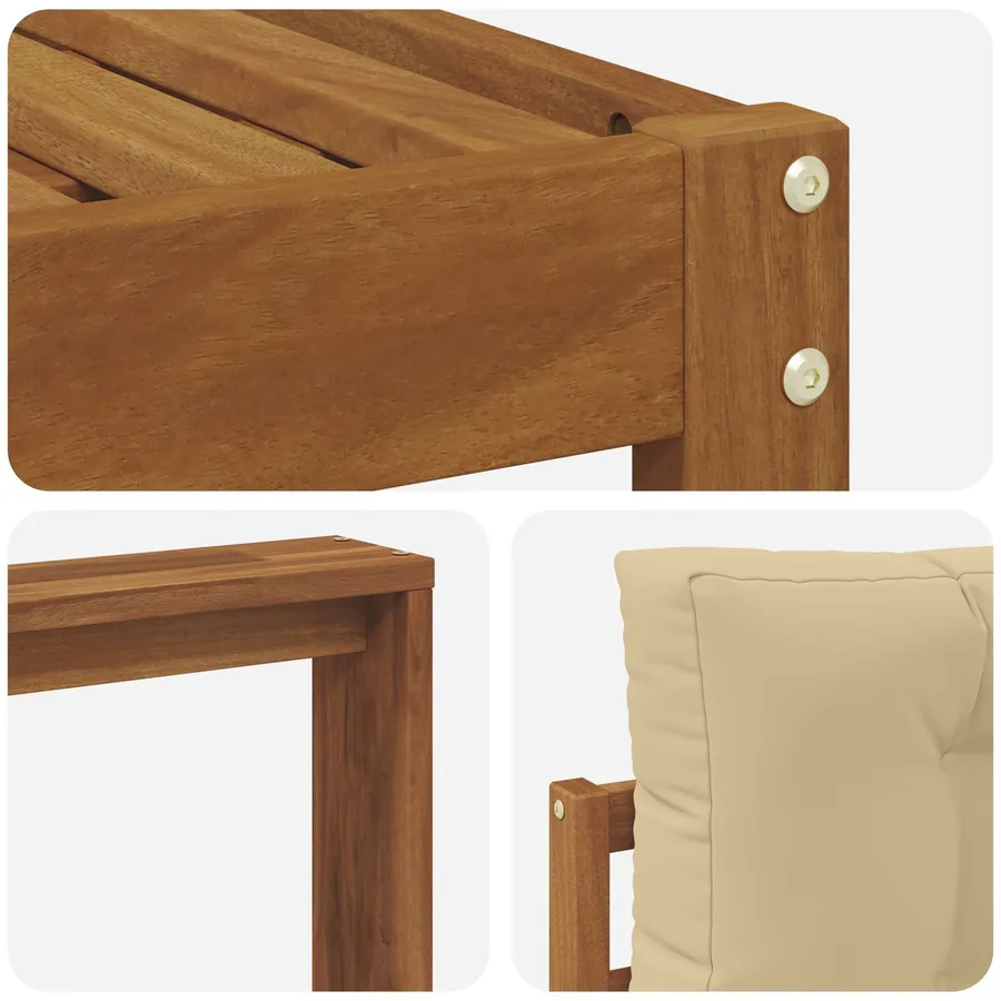 Ensemble de canapés d'extérieur 6 pcs Naturel et Beige - 5