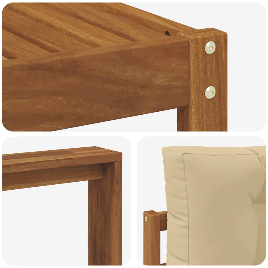 Ensemble de canapés d'extérieur 6 pcs Naturel et Beige - 7