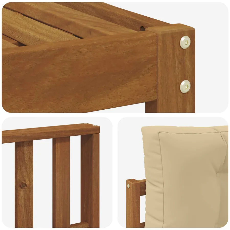 Ensemble de canapés d'extérieur 10 pcs Naturel et Beige - 7