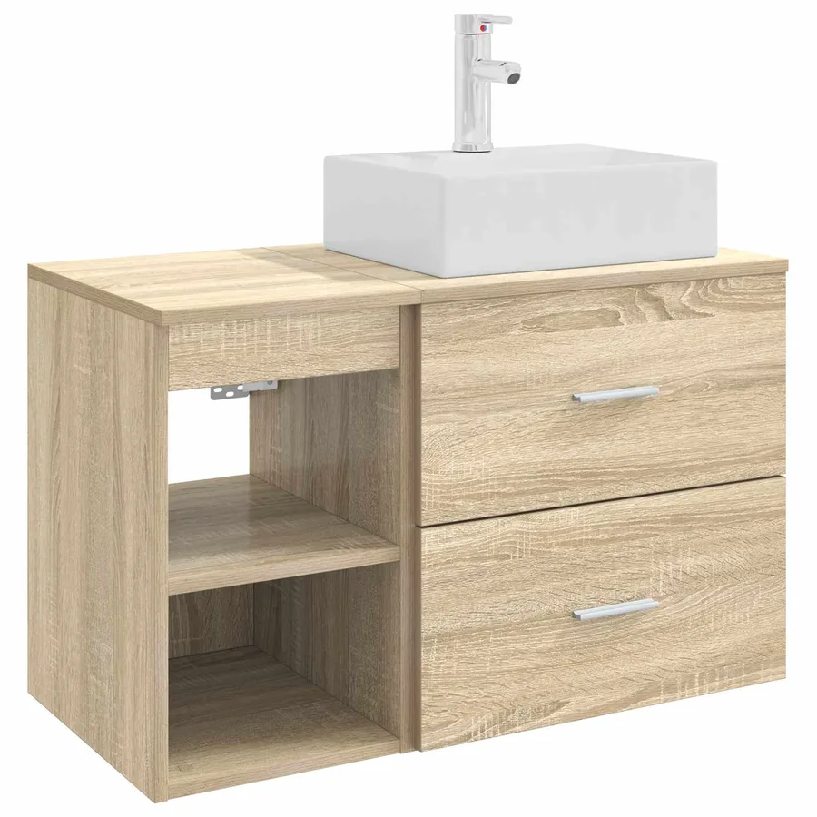 Ensemble de mobilier de salle de bain 2 pcs Chêne Sonoma - 2