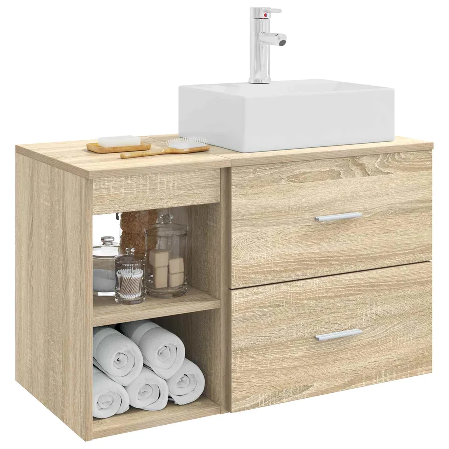 Ensemble de mobilier de salle de bain 2 pcs Chêne Sonoma - 3