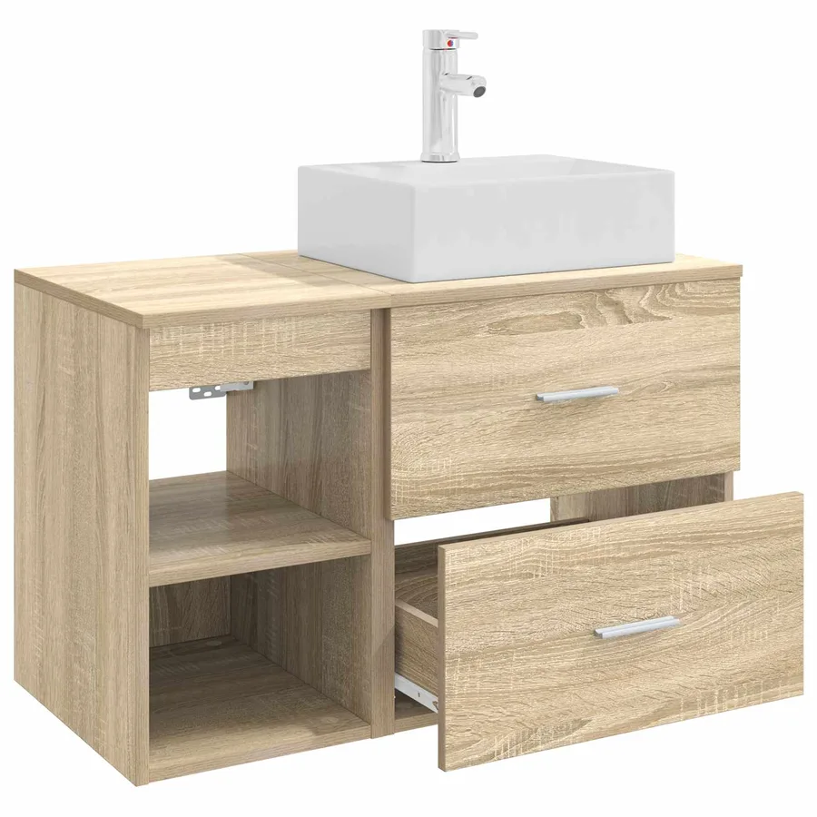 Ensemble de mobilier de salle de bain 2 pcs Chêne Sonoma - 4