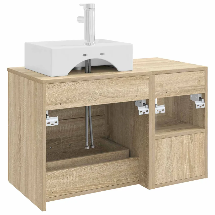 Ensemble de mobilier de salle de bain 2 pcs Chêne Sonoma - 6