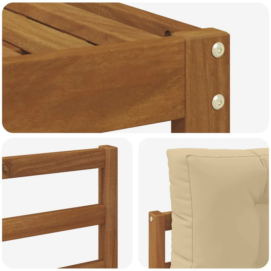 Ensemble de canapés d'extérieur 10 pcs Naturel et Beige - 7