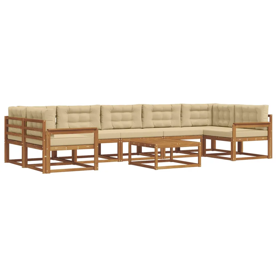 Ensemble de canapés d'extérieur 8 pcs Naturel et Beige - 2