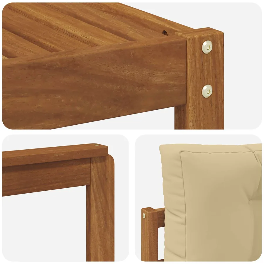 Ensemble de canapés d'extérieur 8 pcs Naturel et Beige - 7