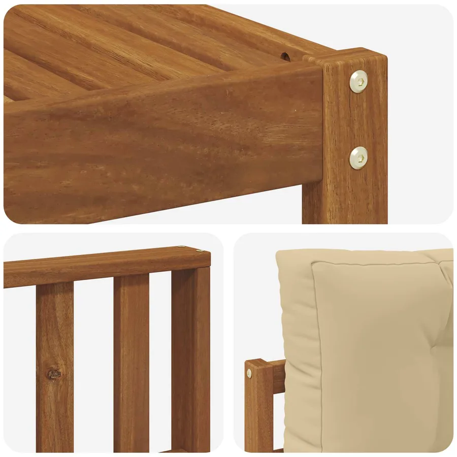 Ensemble de canapés d'extérieur 7 pcs Naturel et Beige - 7