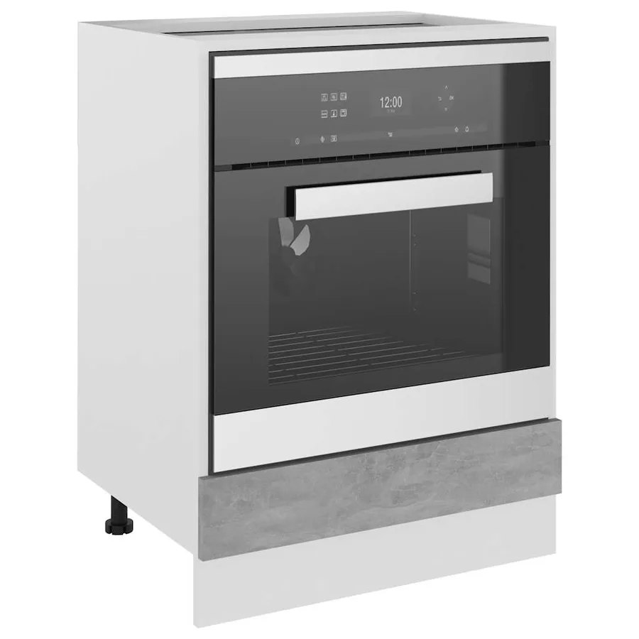 Meuble de four "Riga" Gris béton 60 x 46 x 81,5 cm Bois d'ingénierie - 4