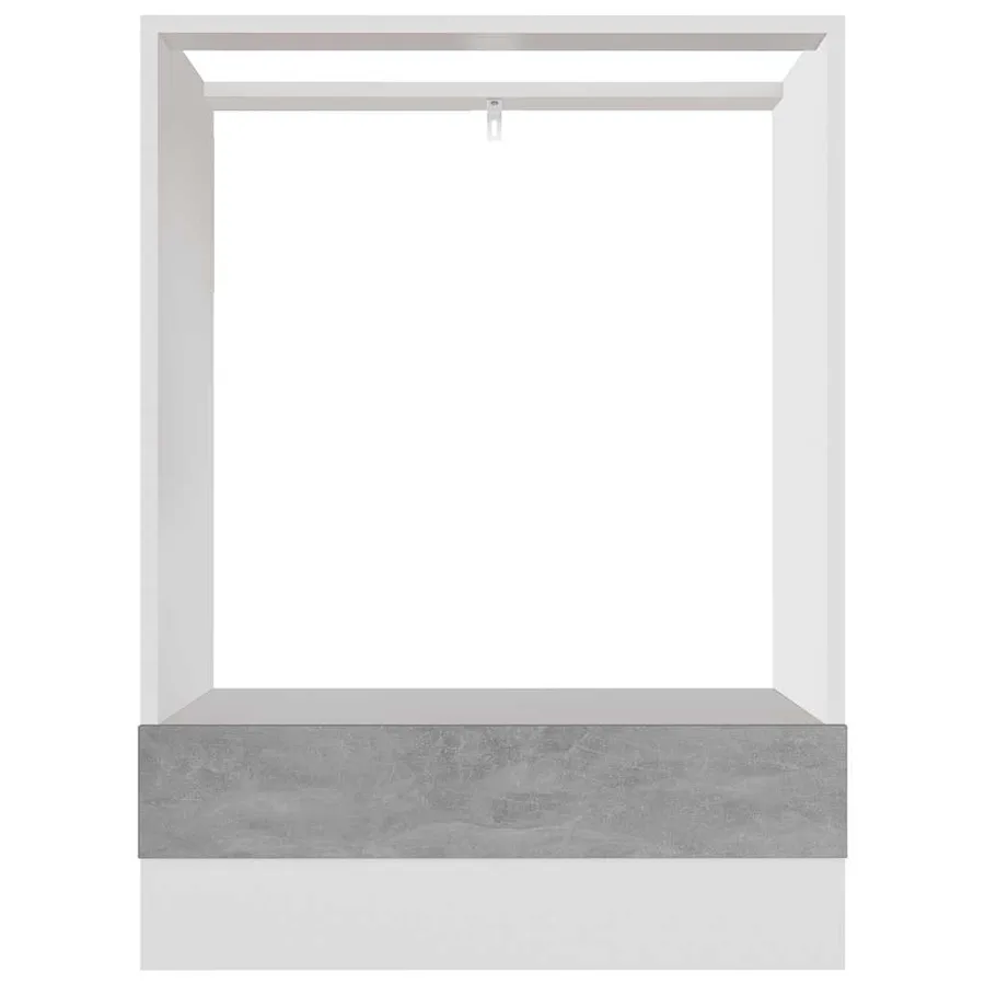 Meuble de four "Riga" Gris béton 60 x 46 x 81,5 cm Bois d'ingénierie - 5