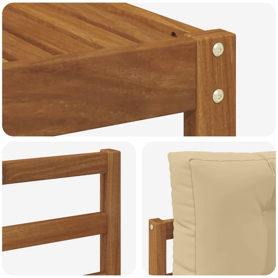 Ensemble de canapés d'extérieur 5 pcs Naturel et Beige - 7